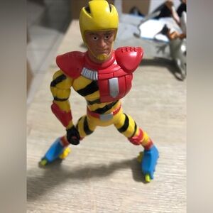 1991 Lanard Roller Warrior 6” IRON MIKE Action Figure Roller skates(Missing Arm)